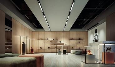 LED 3D-Design Stehleuchte für Ausstellungen und Shops – Modell CUBUS-1